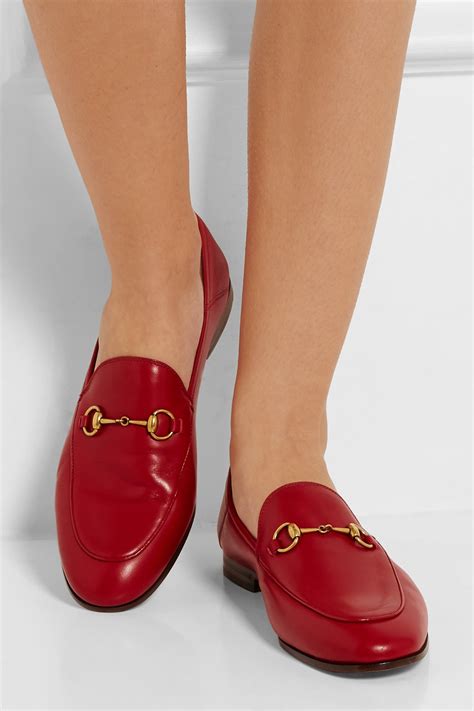 gucci web leather red driving moccasins|Gucci loafers for women.